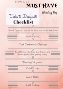 Events by L's Bride's Guide Wedding Day Checklist 